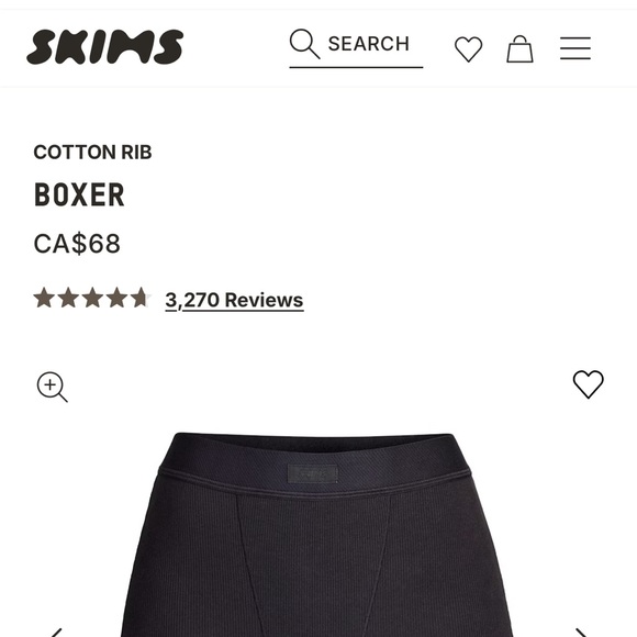 SKIMS Pants - SKIMS Cotton Rib Boxer Shorts - Black